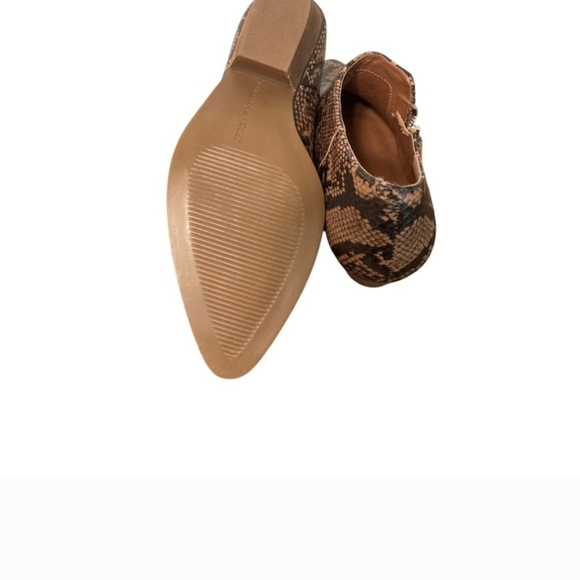 Chelsea & Violet Booties Womens 6.5 Tan Black Snakeskin Print Ankle Boots - Picture 4 of 8